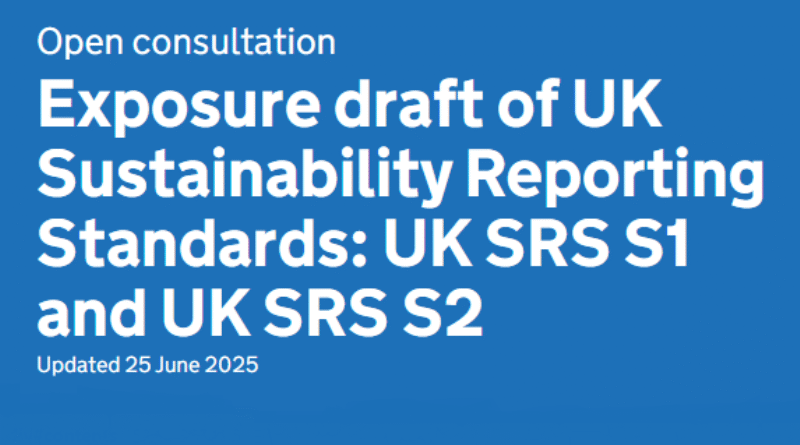 Exposure draft of UK Sustainability Reporting Standards: UK SRS S1 and UK SRS S2